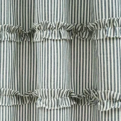 Outlet Kirklands Home Denim Vintage Stripe Shower Curtain Blue