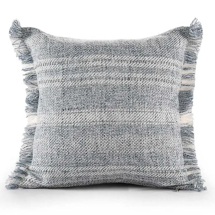 Sale Kirklands Home Denim Contemporary Stripe Outdoor Throw Pillow
