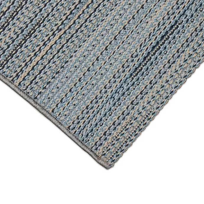 Discount Kirklands Home Denim Woven Lines Indoor/Outdoor Runner, 1x4 Blue