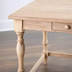 Clearance Kirklands Home Diane Spindle Leg Blond Wood Desk