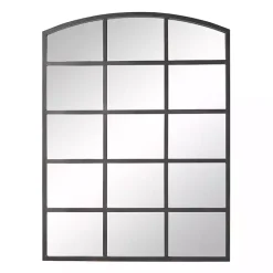 Online Kirklands Home Distressed Metal Windowpane Arched Mirror Black