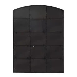 Online Kirklands Home Distressed Metal Windowpane Arched Mirror Black