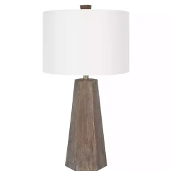 Hot Kirklands Home Distressed Brown Hexagonal Table Lamps, Set of 2 White