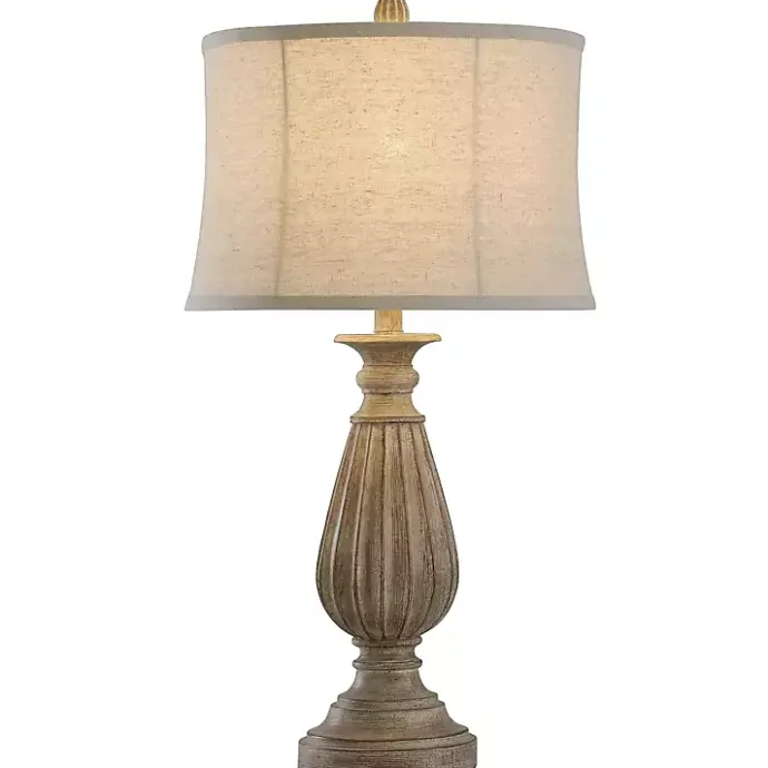 Online Kirklands Home Distressed Brown Spindle Table Lamp Tan