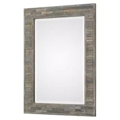 Online Kirklands Home Distressed Charcoal Wooden Wall Mirror