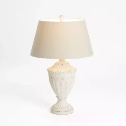 New Kirklands Home Distressed Cream Hadley Table Lamp Ivory