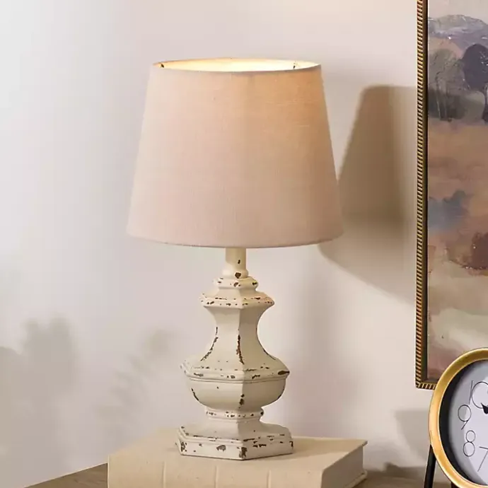 Online Kirklands Home Distressed Cream Sculpted Urn Table Lamp Tan