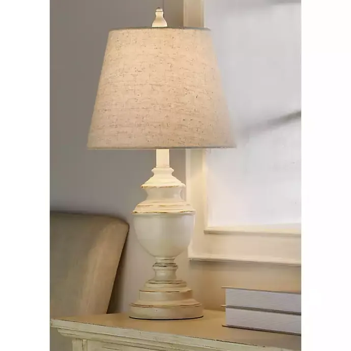 Clearance Kirklands Home Distressed Cream Table Lamp Tan