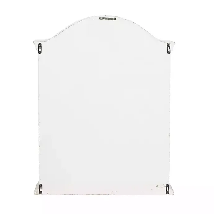 Kirklands Home Distressed Cream Wood Wall Cabinet