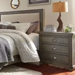 Online Kirklands Home Distressed Dark Wooden Willow Nightstand Gray