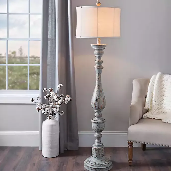 Online Kirklands Home Distressed Eloise Floor Lamp Ivory
