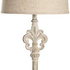 Sale Kirklands Home Distressed Fleur-de-lis Floor Lamp Tan