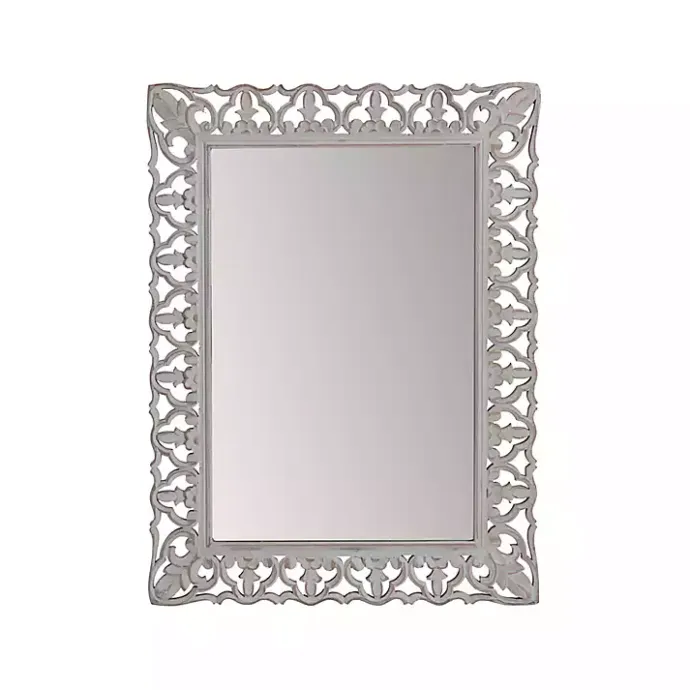 Hot Kirklands Home Distressed Gray Botanical Rectangle Wall Mirror