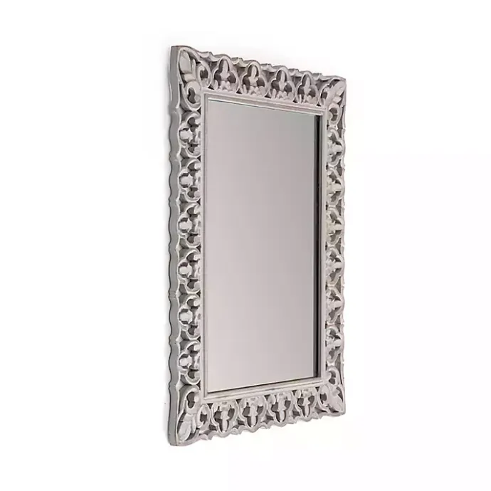 Hot Kirklands Home Distressed Gray Botanical Rectangle Wall Mirror
