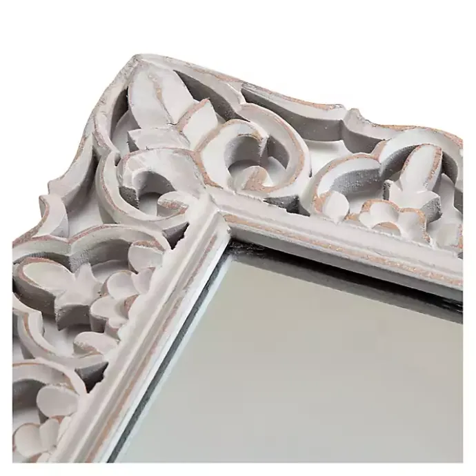 Hot Kirklands Home Distressed Gray Botanical Rectangle Wall Mirror