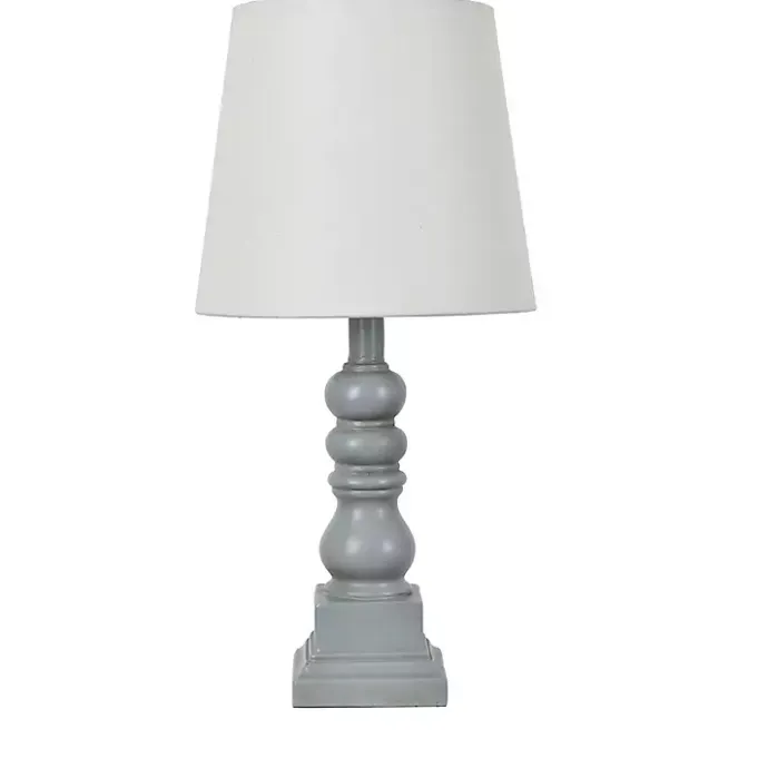 New Kirklands Home Distressed Gray Candlestick Table Lamp White