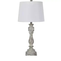 New Kirklands Home Distressed Gray Table Lamp White