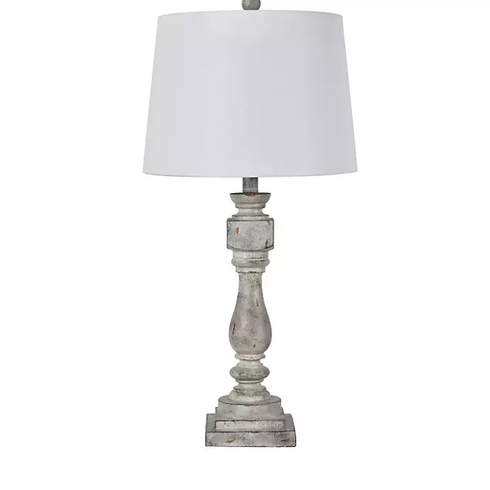 New Kirklands Home Distressed Gray Table Lamp White