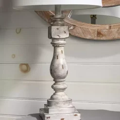 New Kirklands Home Distressed Gray Table Lamp White