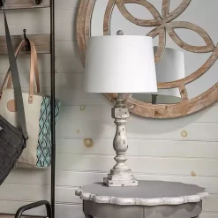 New Kirklands Home Distressed Gray Table Lamp White