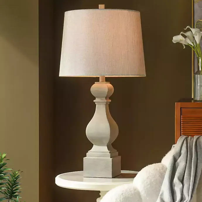 Outlet Kirklands Home Distressed Traditional Baluster Table Lamp Gray