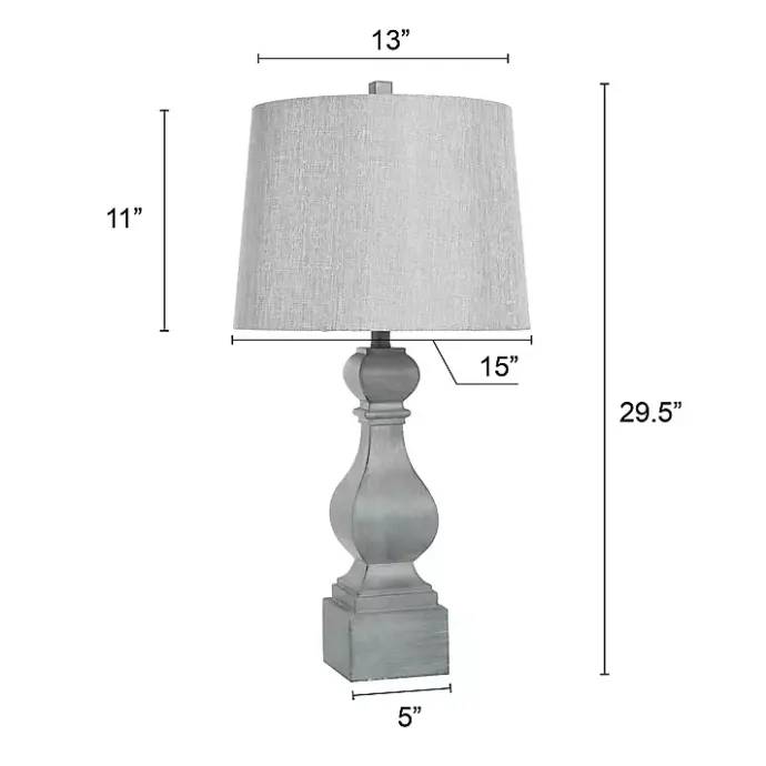 Outlet Kirklands Home Distressed Traditional Baluster Table Lamp Gray