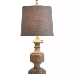 Kirklands Home Distressed Urn Resin Table Lamp Gray