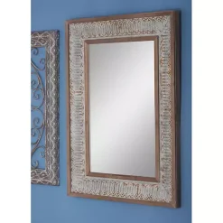 Discount Kirklands Home Distressed Gray Wood Rectangular Wall Mirror