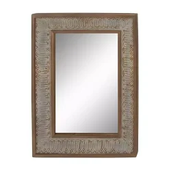 Discount Kirklands Home Distressed Gray Wood Rectangular Wall Mirror