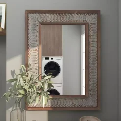 Discount Kirklands Home Distressed Gray Wood Rectangular Wall Mirror