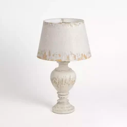 New Kirklands Home Distressed Painted Table Lamp Ivory