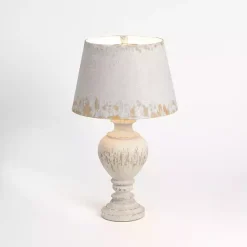 New Kirklands Home Distressed Painted Table Lamp Ivory