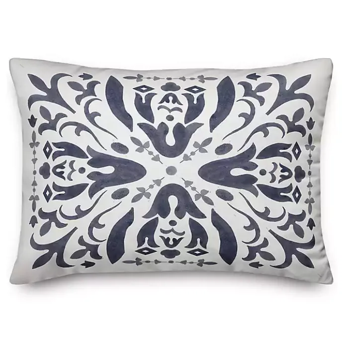 Kirklands Home Distressed Navy Outdoor Pillow