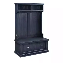 Best Kirklands Home Distressed Navy Seanan Storage Hall Tree