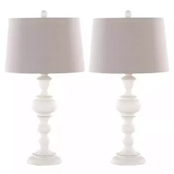 Clearance Kirklands Home Distressed Off-White Morocco Table Lamps, Set of 2 Gray