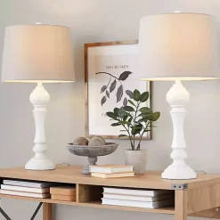 Online Kirklands Home Distressed Off- Wilton Table Lamps, Set of 2 White