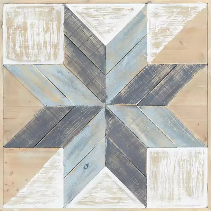 Best Kirklands Home Distressed White and Blue Farm Star Wall Plaque