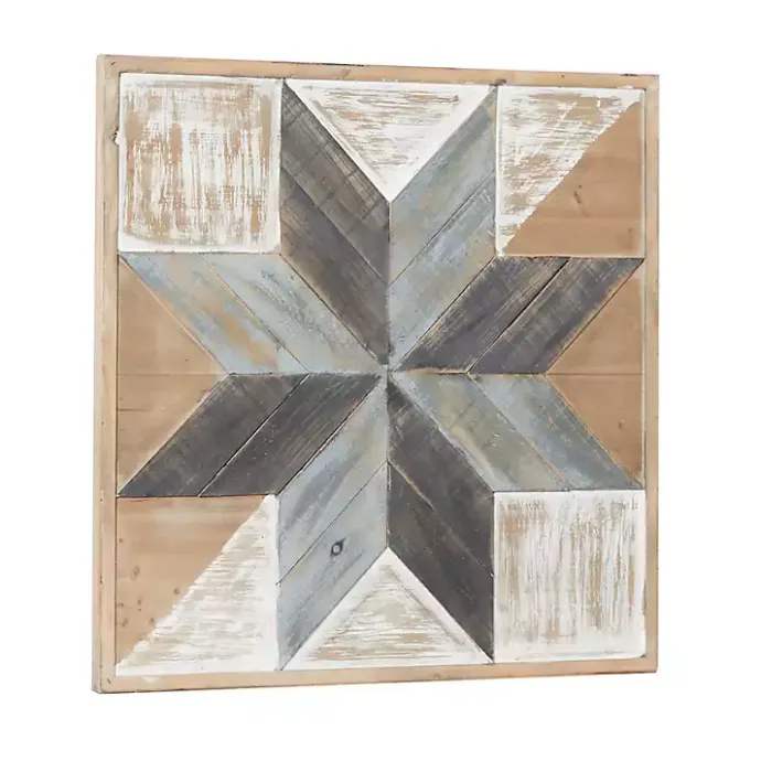 Best Kirklands Home Distressed White and Blue Farm Star Wall Plaque