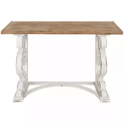 Outlet Kirklands Home Distressed White and Brown Wood Console Table