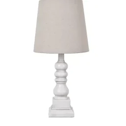 Hot Kirklands Home Distressed White Candlestick Table Lamp Ivory