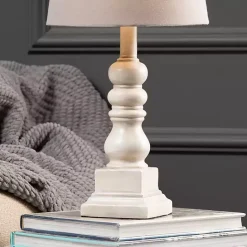 Hot Kirklands Home Distressed White Candlestick Table Lamp Ivory