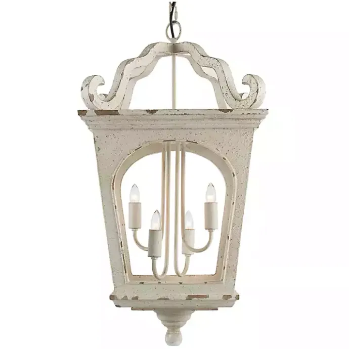 New Kirklands Home Distressed Carriage Pendant Light White