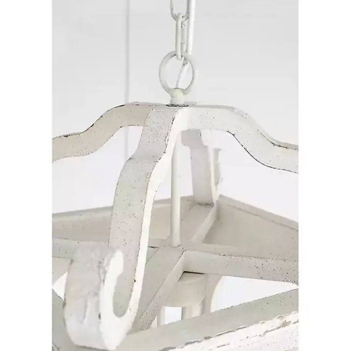 New Kirklands Home Distressed Carriage Pendant Light White