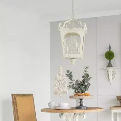 New Kirklands Home Distressed Carriage Pendant Light White