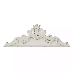 Clearance Kirklands Home Distressed Carved Arabesque Wall Plaque White