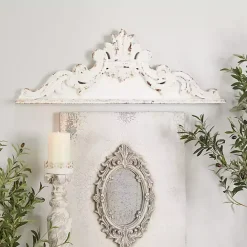 Clearance Kirklands Home Distressed Carved Arabesque Wall Plaque White