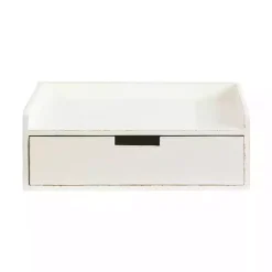 Best Kirklands Home Distressed Drawer Kitt Floating Side Table White