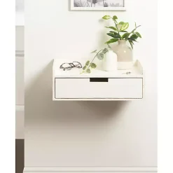 Best Kirklands Home Distressed Drawer Kitt Floating Side Table White