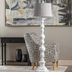 Clearance Kirklands Home Distressed White Floor Lamp