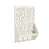 Sale Kirklands Home Distressed White Floral Carved Wall Shelf